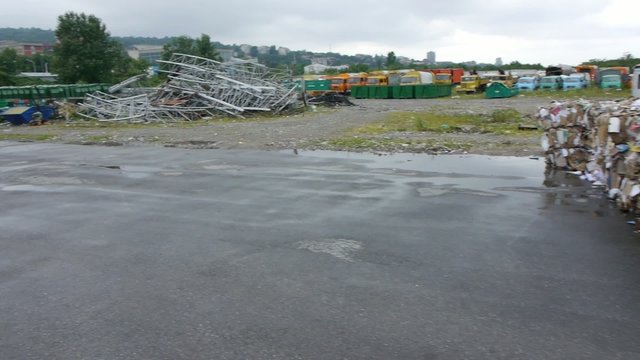 Recycling center aerial view