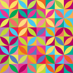 Seamless Colorful Geometric Leaf Pattern. Texture Background. - 78297235
