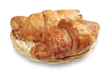 Croissants in wicker plate