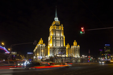 Fototapeta na wymiar Ukraine hotel at night