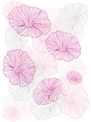 Fototapeta na wymiar pink flowers painted line