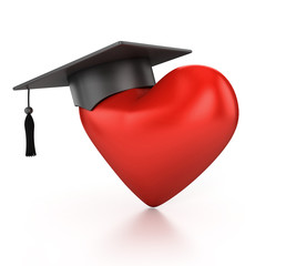 graduation cap with heart