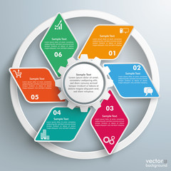 Gear Rhombus Cycle Infographic - obrazy, fototapety, plakaty
