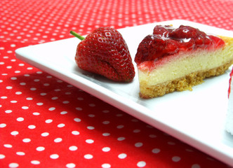 strawberry cheesecake and strawberry fruit