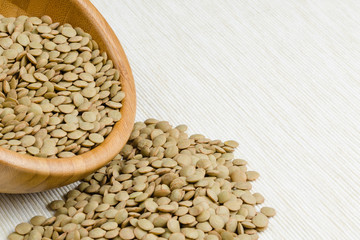 lentils, on table cloth, background, close up
