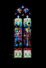 Vitrail de la chapelle de Sainte Anne la palud, Finistère, Breta
