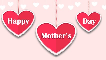 Vintage Happy Mother's Day with heart love concept
