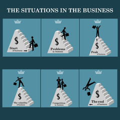 Situations in business - vector set. Vector illustration