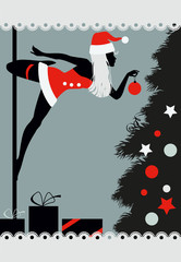 Christmas pole dancer