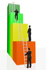 Man on the success ladder