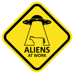 Vector sign aliens at work.