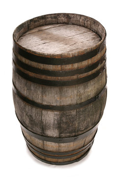 old vintage oak wine barrel