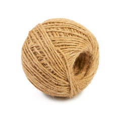 Thin natural rope isolated on white background