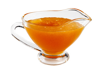 Eating utensil with honey isolated.