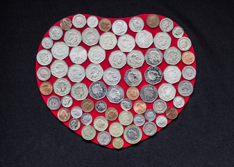 Coins on Heart