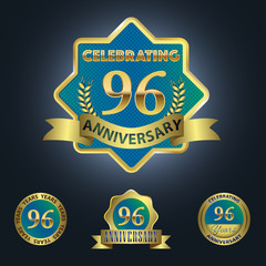 Celebrating 96 Years Anniversary - Blue seal with golden ribbon