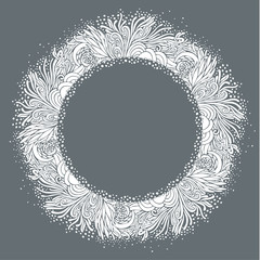 Round floral frame 01