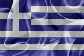Satin Greek flag