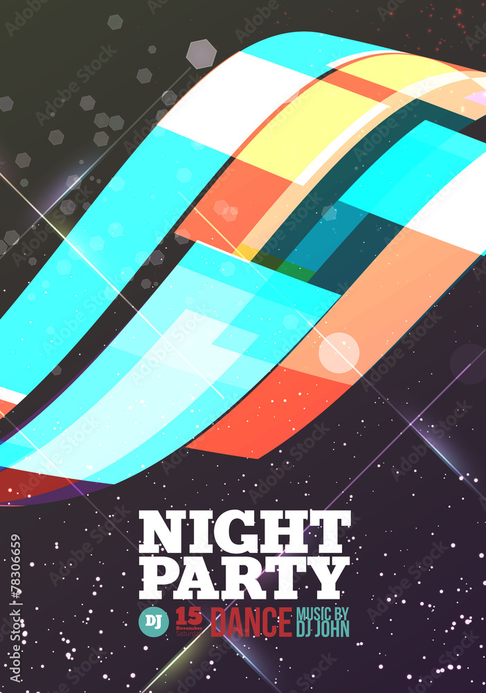 Poster Night party Vector