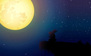 Obraz na płótnie Canvas Watching The Moon