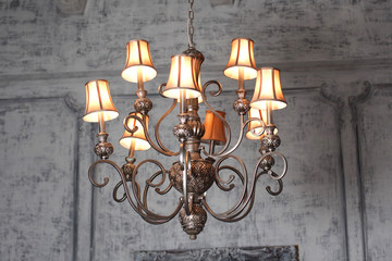 Fototapeta na wymiar luxury chandelier in baroque interior
