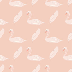 Gentle seamless pattern whith swans