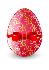 Easter egg with red bow