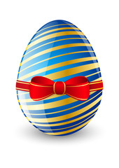 Easter egg with red bow