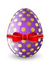 Easter egg with red bow