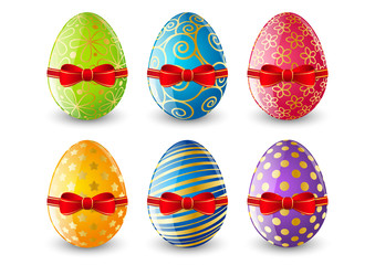 Easter egg with red bow