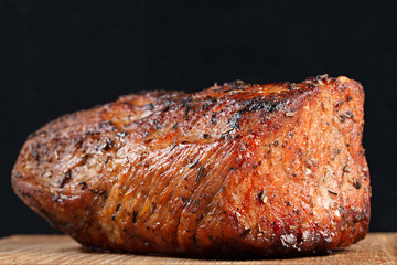 Grilled steak cooked for eating.