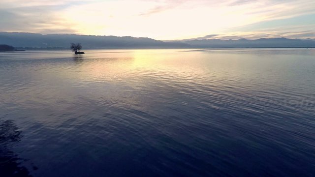 flying over lake constance (bodensee) near lindau, germany