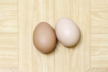 eggs isolated on brown background