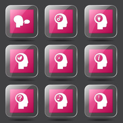 Think Web Internet Square Vector Pink Icon Design Set