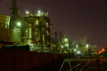 Night view of Factories in Kawasaki, Kanagawa, Japan