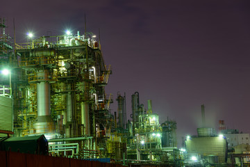 Night view of Factories in Kawasaki, Kanagawa, Japan