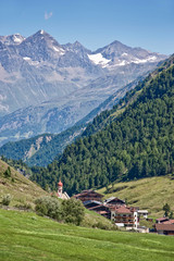 Fototapeta na wymiar Village of Vent in Otztal, Tyrol, Austria