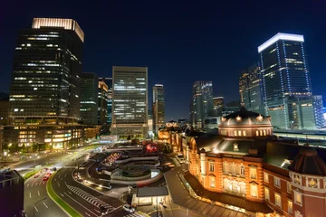 Schilderijen op glas Night view of Tokyo Station © Scirocco340