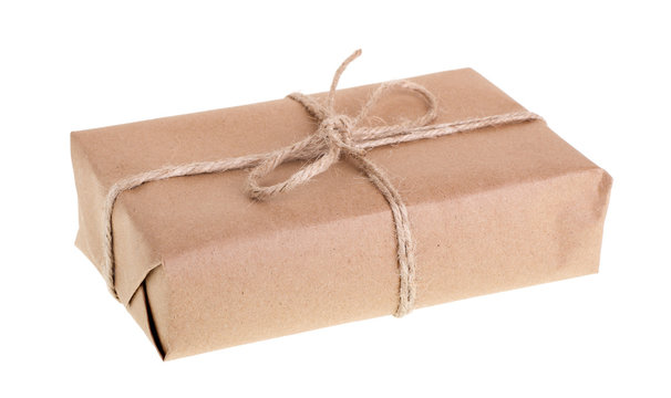 Brown Gift Package Isolated