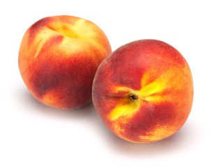 Fototapeta na wymiar Peach. Two fruits isolated on white