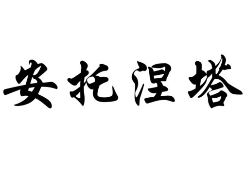 English name Antonietta in chinese calligraphy characters
