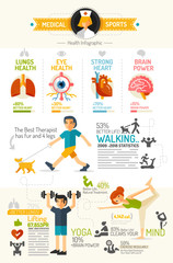 Naklejka premium Health Infographic chart flat design style