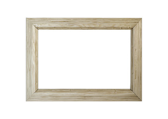 Wooden picture frame isolated on white background