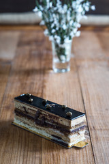 Cream cake with chocolate