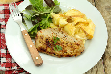 escalope de porc et pommes de terre