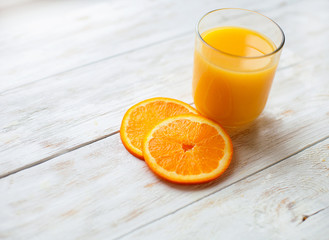 orange juice  on white  background