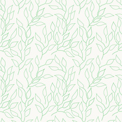 Naklejka na ściany i meble Abstract seamless background with green leaves