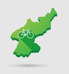 North Korea map with a bicycle