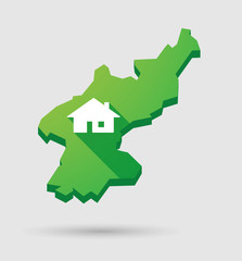 North Korea map with a house