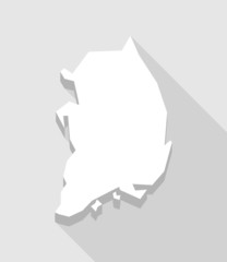 Long shadow South Korea map